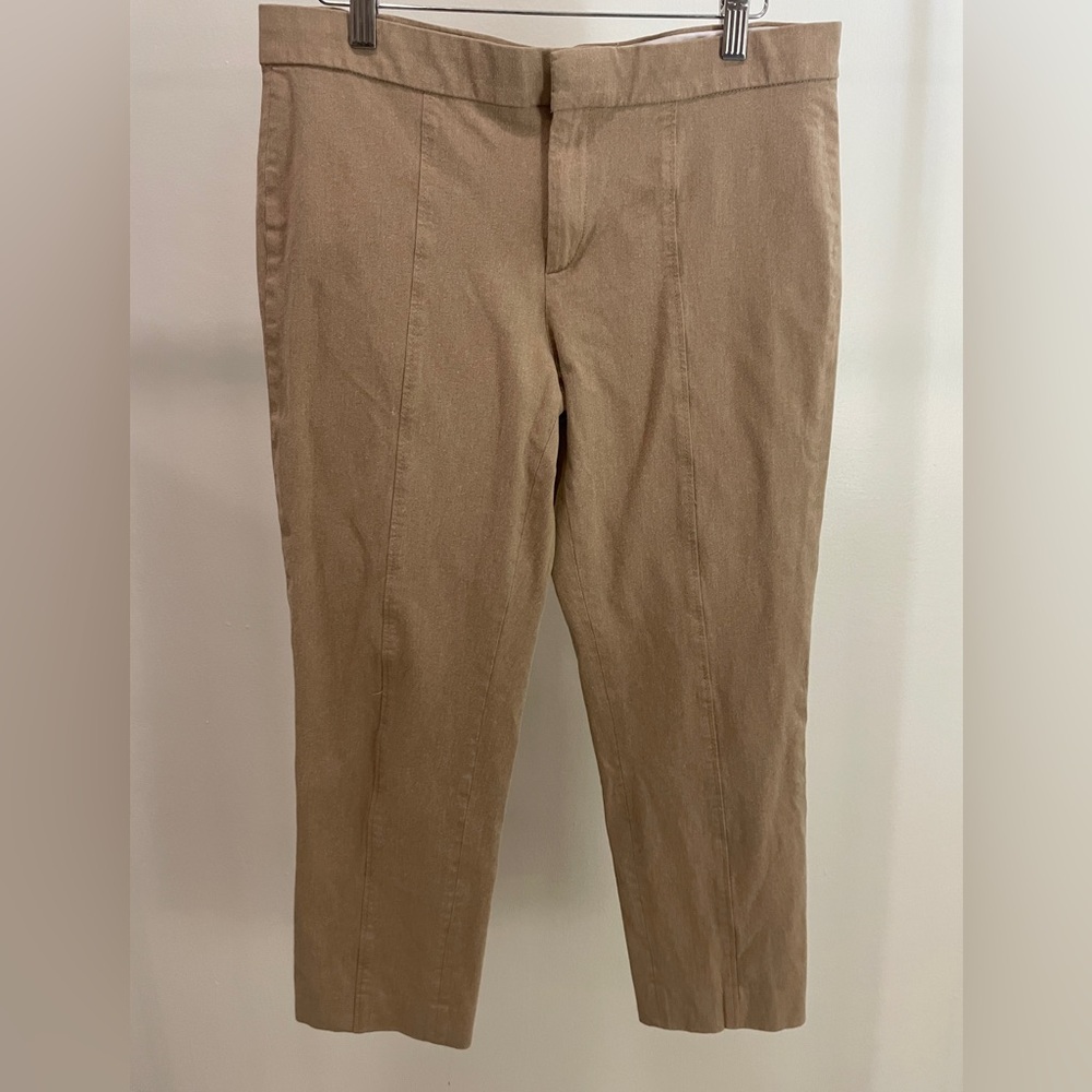 Banana Republic Size 8L Pants Women Khaki Cropped Capri Stretch Preppy Casual